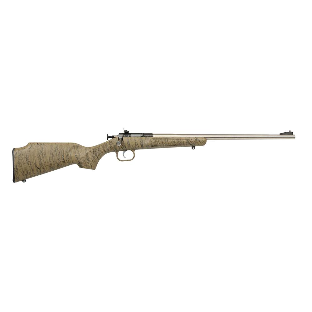 Crickett 22LR Stnls Tan w/Black Web Syn Stk