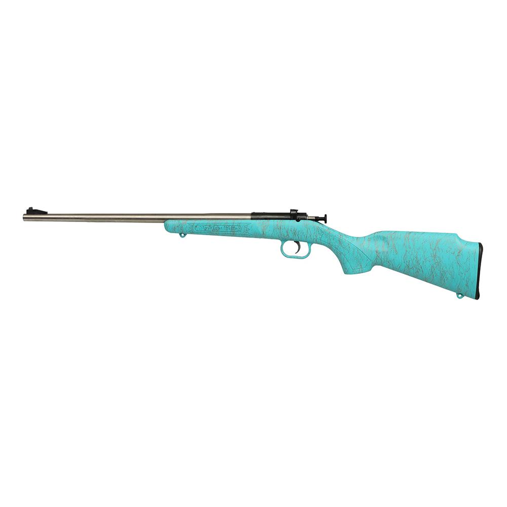 Crickett 22LR Stnls Blue w/Gold Web Syn Stk