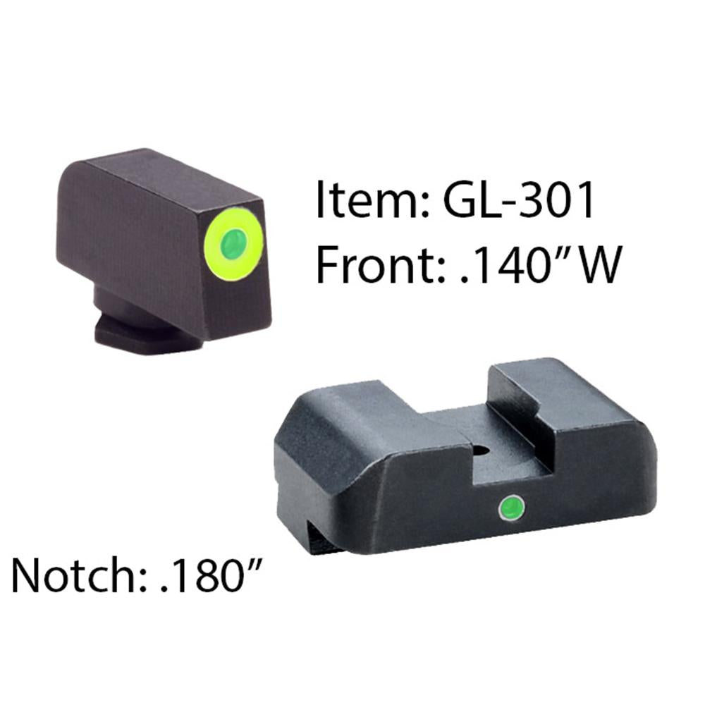 I-DOT NIGHT SET GREENTRIT GREEN FRONT GREEN SINGLE DOT REAR FOR GLOCK 17