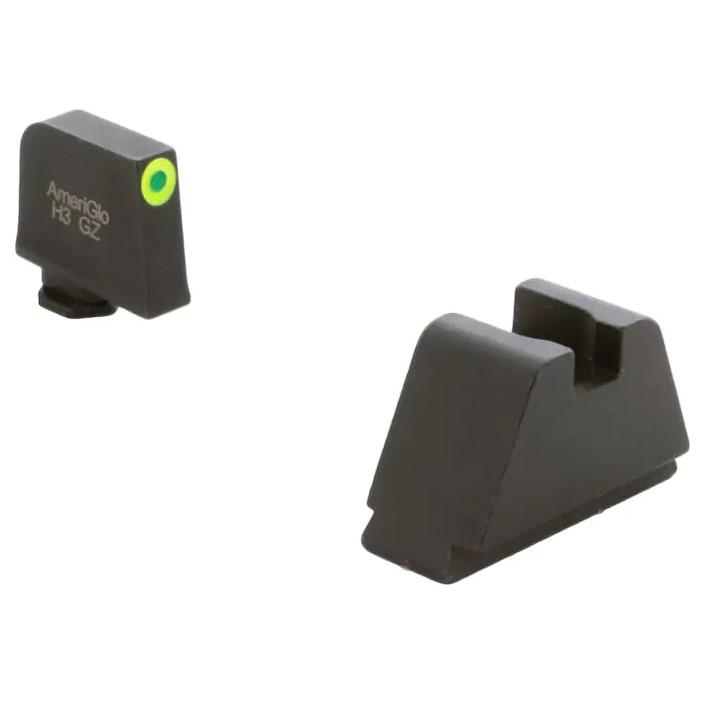 4XL Tall Green Tritium LumiGreen Outline .385in front FlatBlack .480in Rear