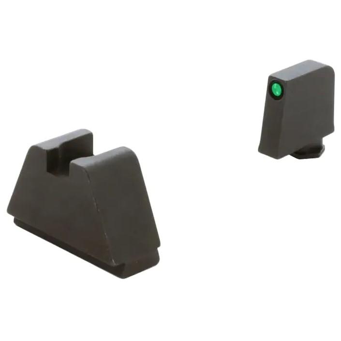 4XL Tall Green Tritium Black Outline .385in front FlatBlack .480in Rear