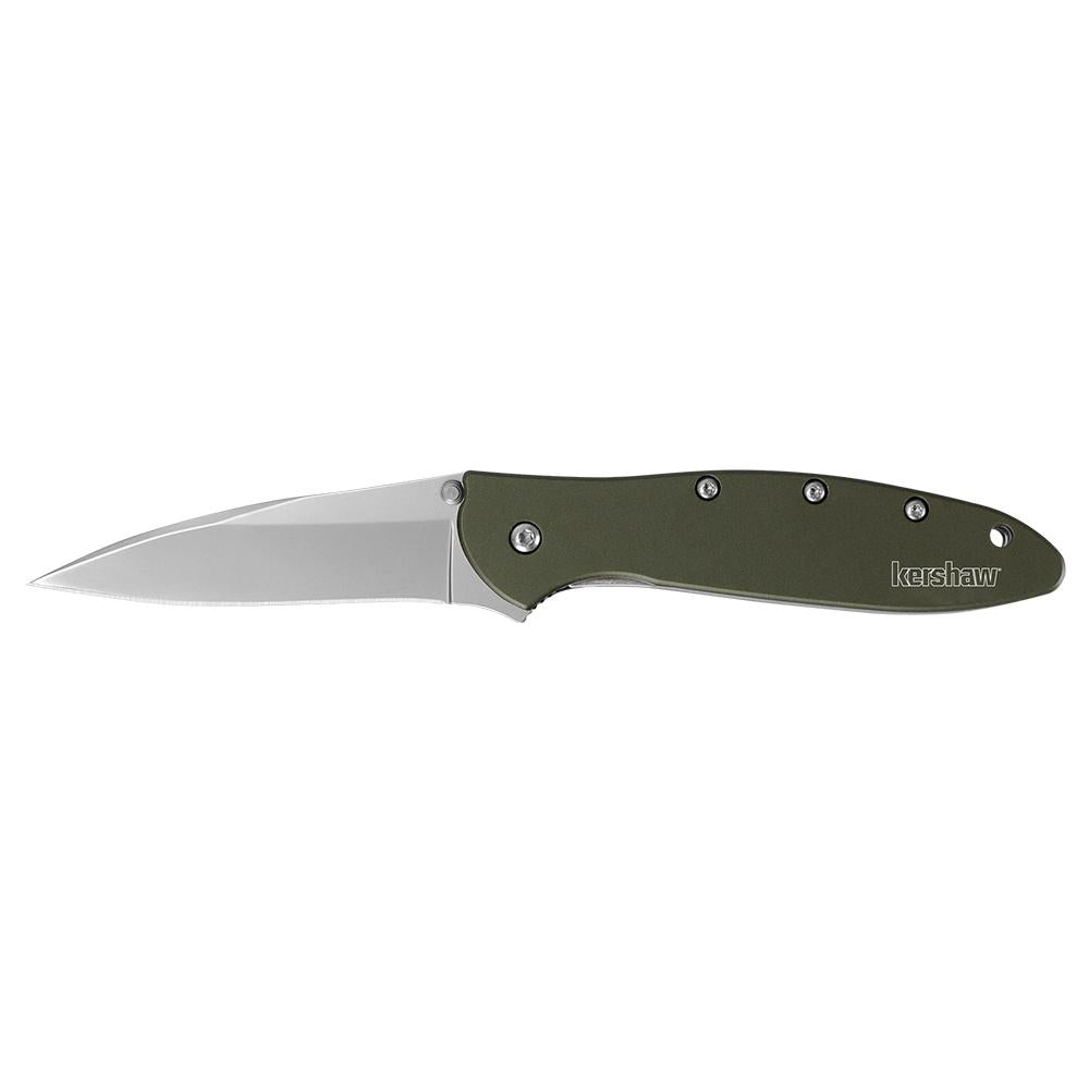 Kershaw Olive Leek Assisted Opening Knife (3 Stonewash)