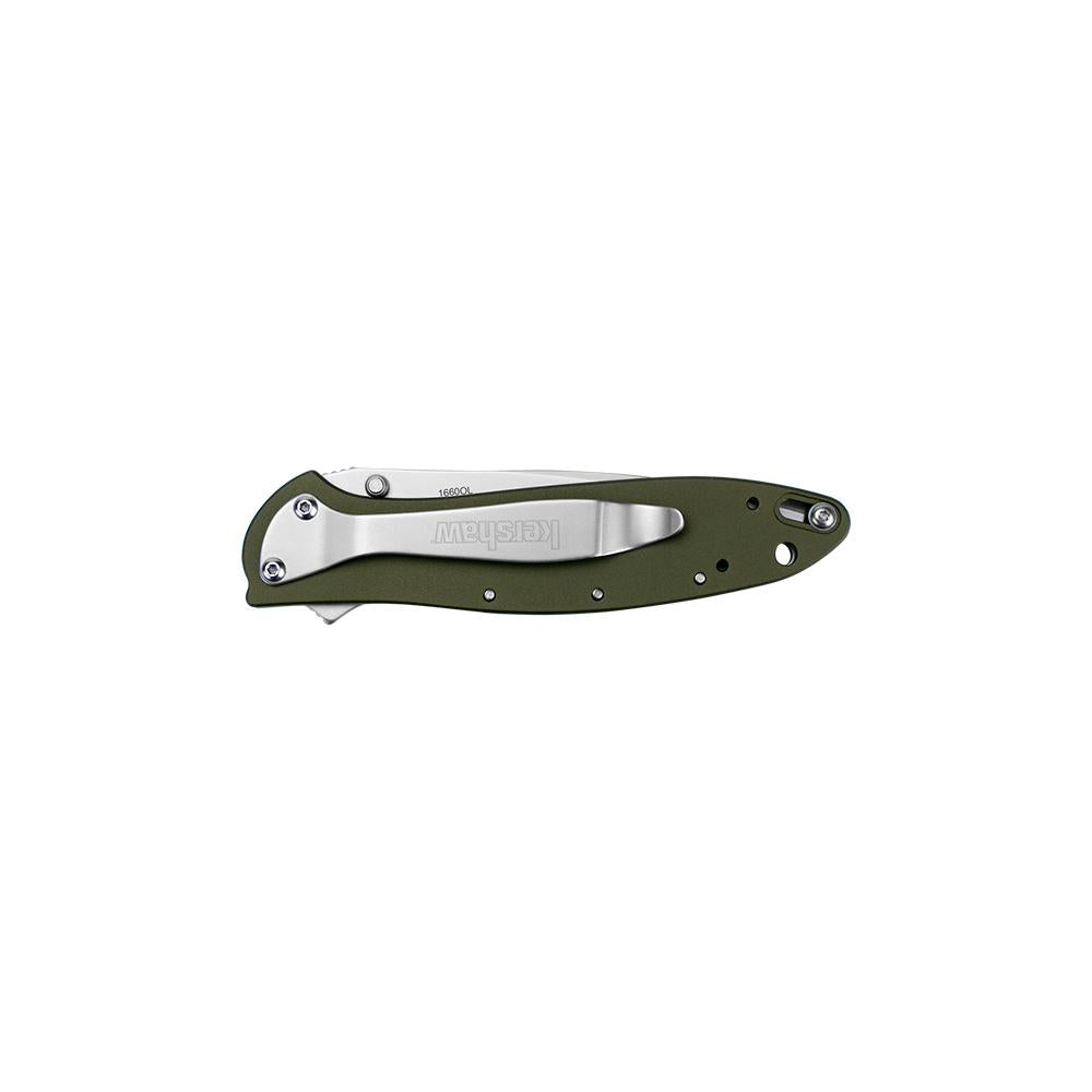 Kershaw Olive Leek Assisted Opening Knife (3 Stonewash)