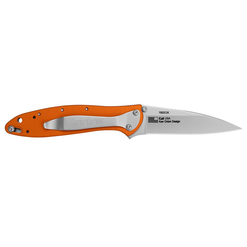 Kershaw Orange Leek Assisted Opening Knife (3 Stonewash)