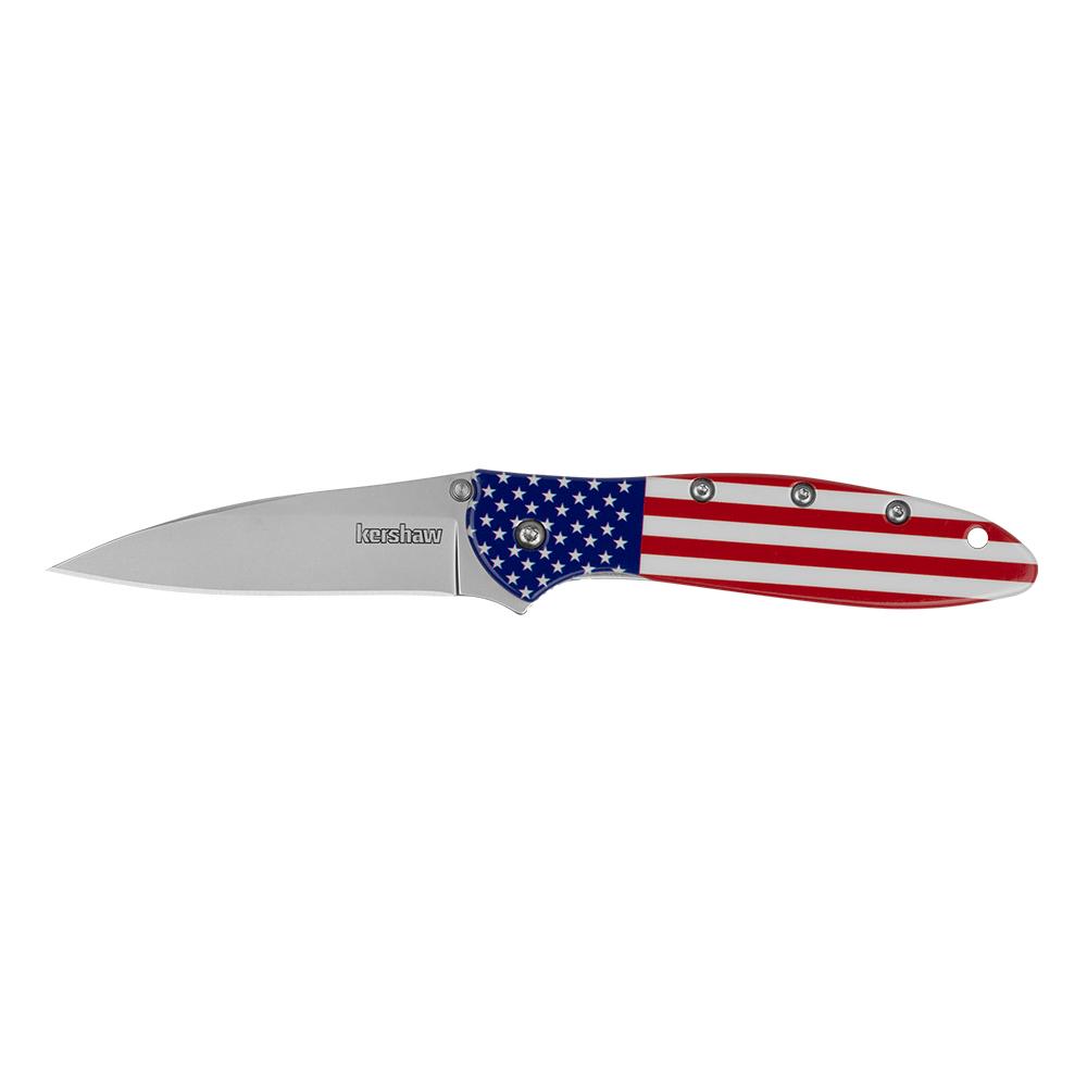 KERSHAW LEEK - ALUM USA FLAG/SIL