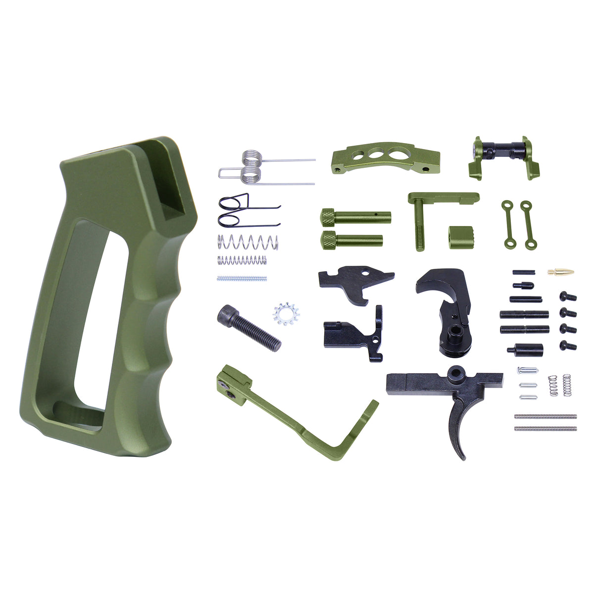 AR-15 Enhanced Lower Parts Kit With Upgrades & Skeletonized Aluminum Pistol Grip (G2)