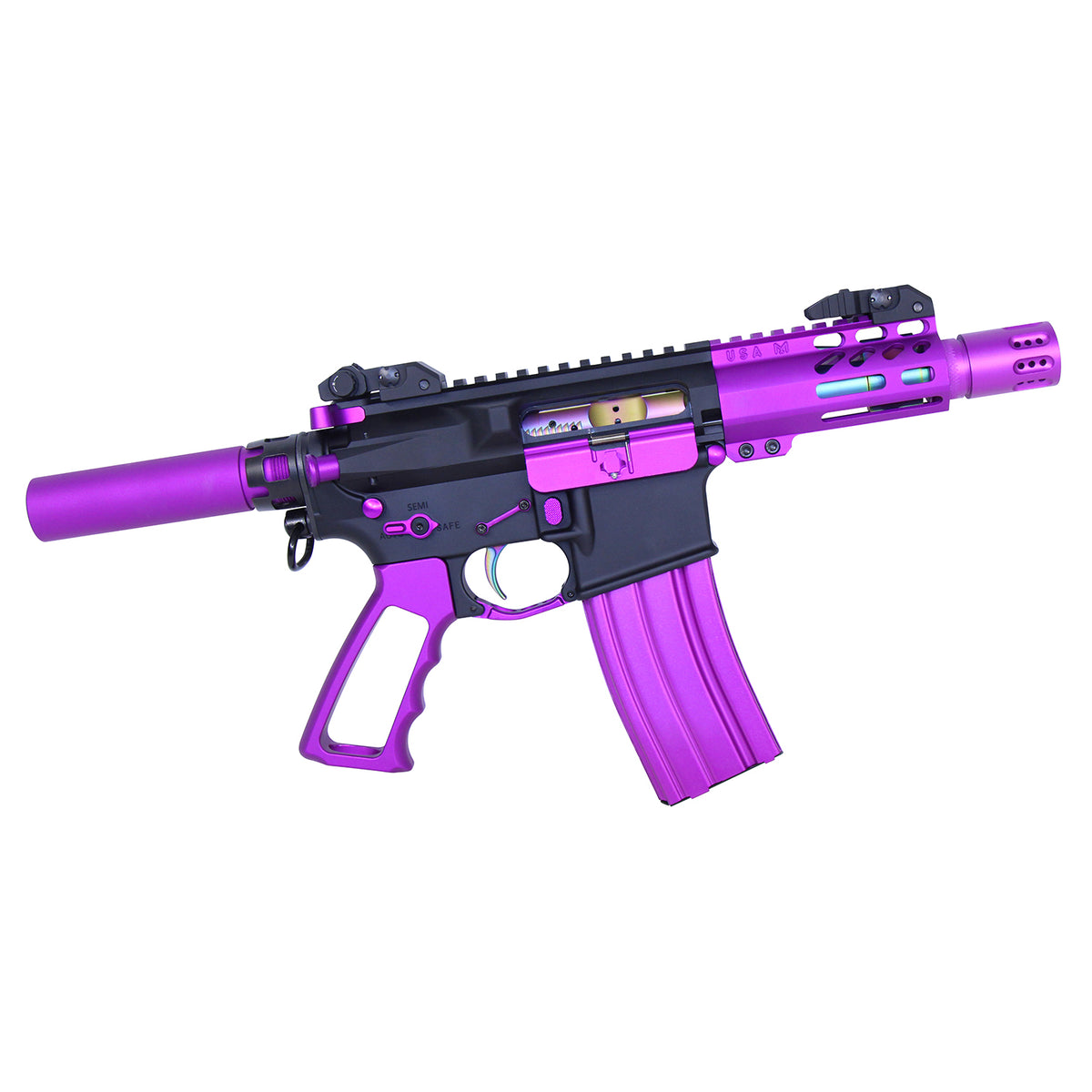 AR-15 Mini Slip Over Barrel Shroud With Multi Port Muzzle Brake