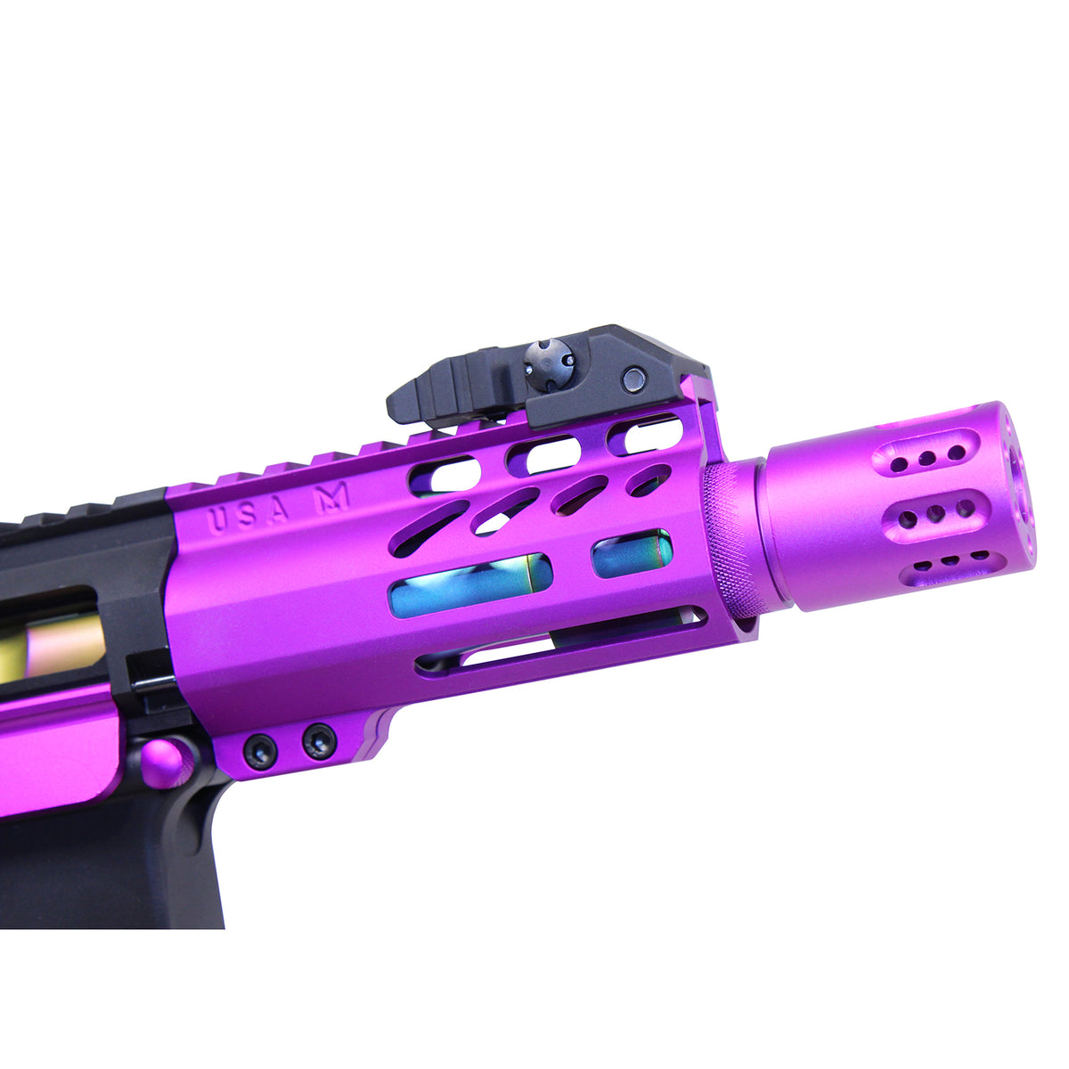 AR-15 Mini Slip Over Barrel Shroud With Multi Port Muzzle Brake