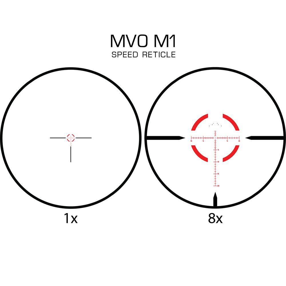 MEPRO MVO 1-8x28 FFP, 34MM, M1 RETICLE MRAD
