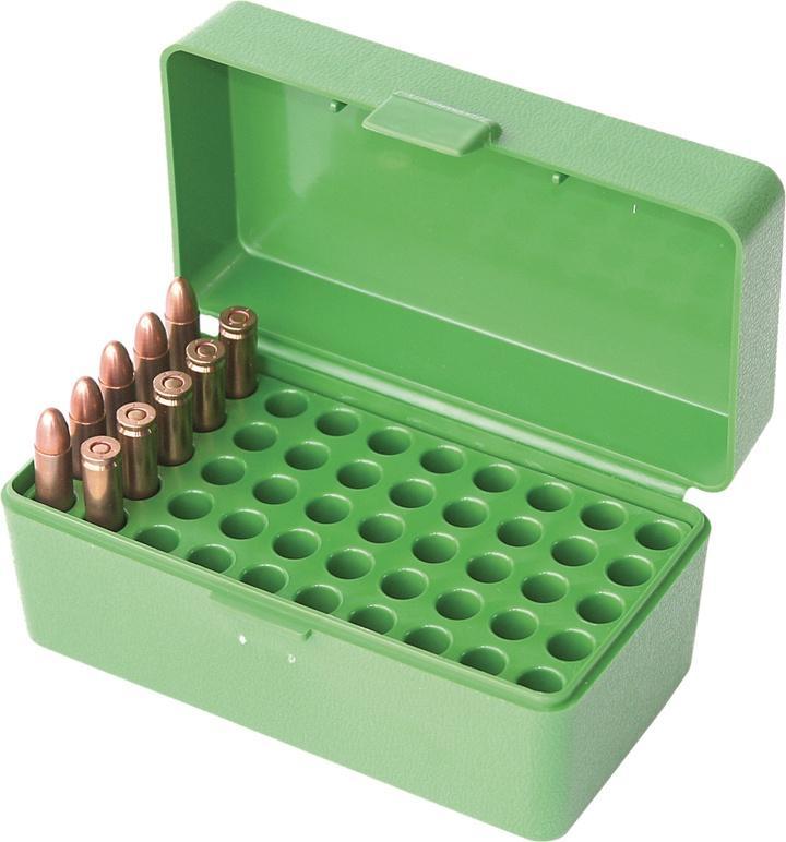 MTM AMMO BOX 50 RD FLIP-TOP 22 HORNET GREEN