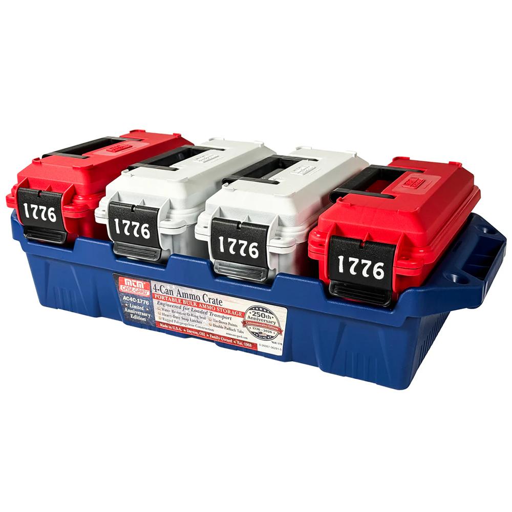 MTM Limited Edition 1776 Red & Wht 4-30Cal Can Ammo Crate
