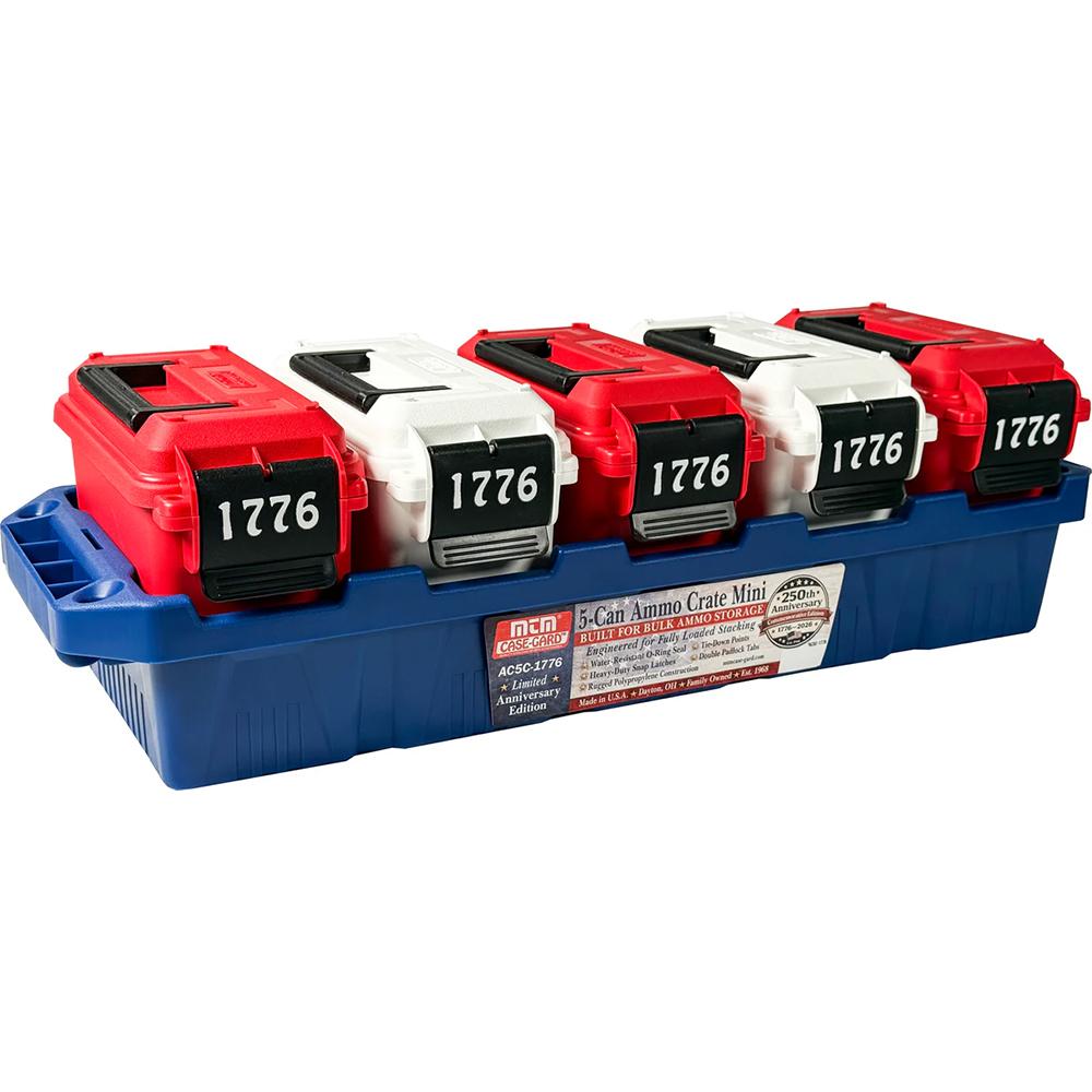 MTM Limited Edition 1776 Red & Wht 5Can Ammo Crate Mini