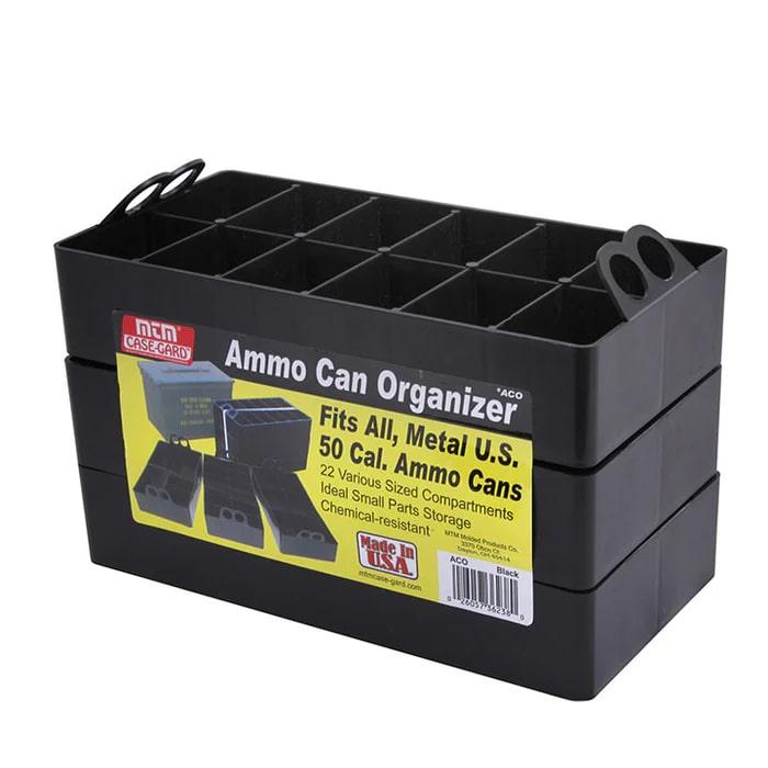 MTM AMMO CAN ORGANIZER INSERT-3-PACK, 22 COMPARTMENTS BLACK