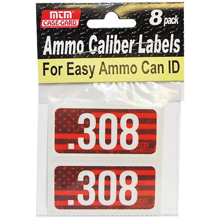 MTM AMMO CALIBER LABELS 8PK .308