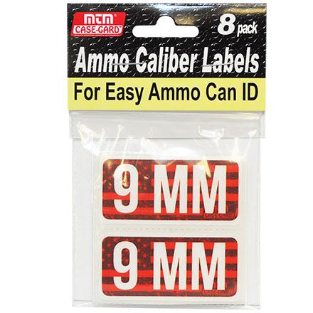MTM AMMO CALIBER LABELS 8PK 9MM