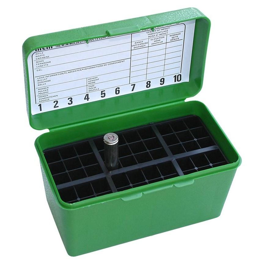 MTM DELUXE AMMO BOX 50 RD HANDLE 7MM REM MAG 300 WIN MAG GREEN