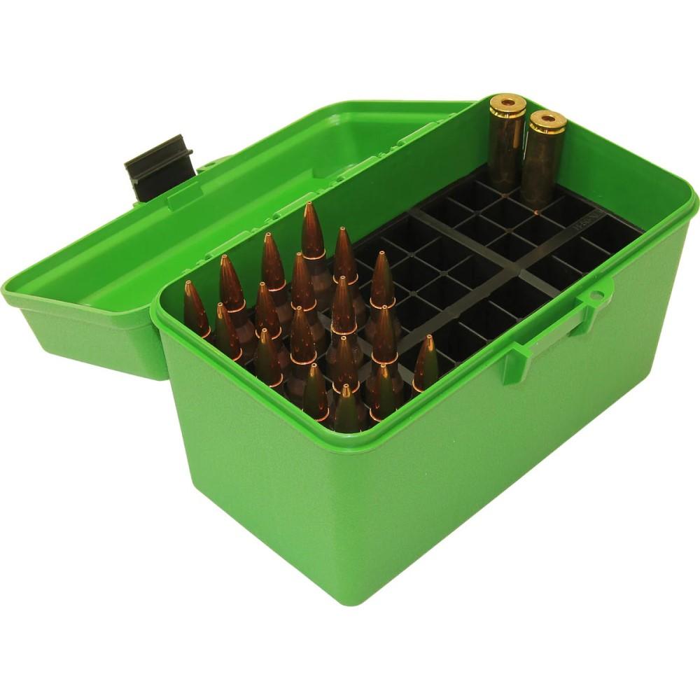 MTM DELUXE AMMO BOX 50 RD HANDLE 300 WSM 300 REM ULTRA MAG GREEN