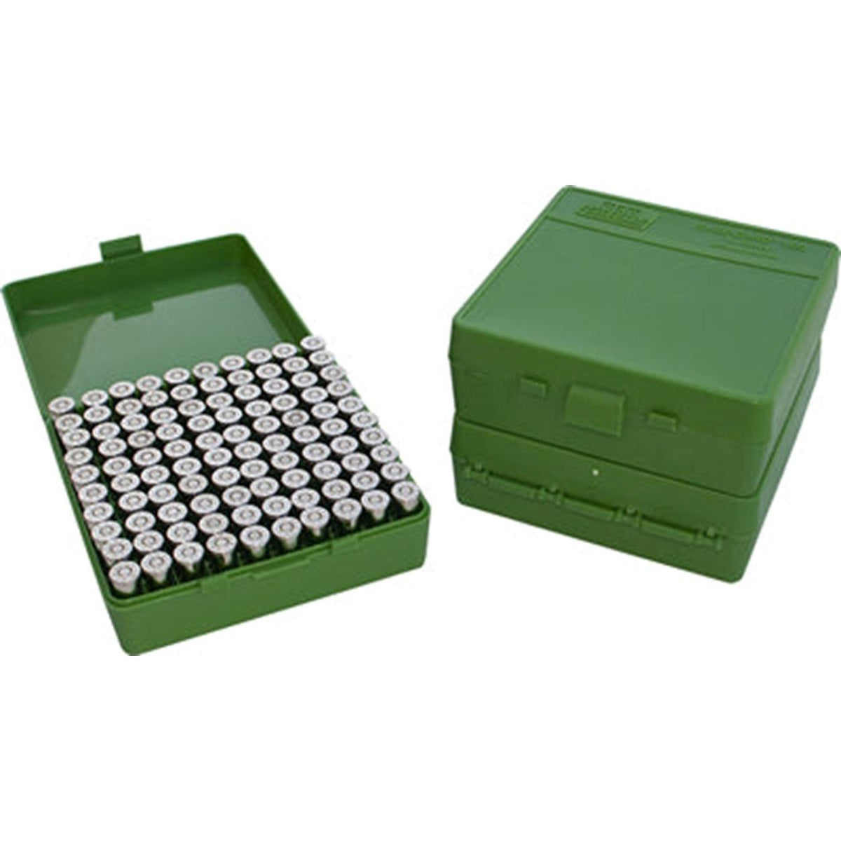 MTM AMMO BOX 100 RD FLIP-TOP 40 10MM 45 ACP GREEN
