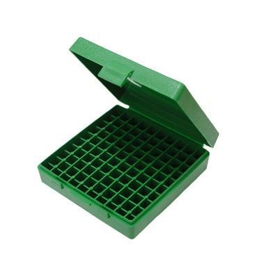 MTM AMMO BOX 100 RD FLIP-TOP 9MM 380 ACP GREEN