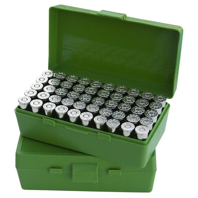 MTM AMMO BOX 50 RD FLIP-TOP 38 - 357 GREEN