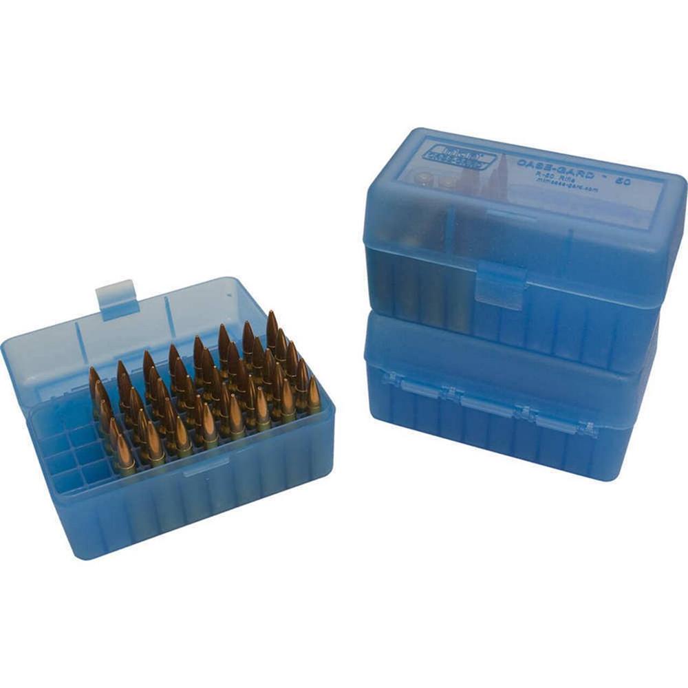 MTM Ammo Box 50 Round Flip-Top 243 308 Win 220 Swift Clr-Blue