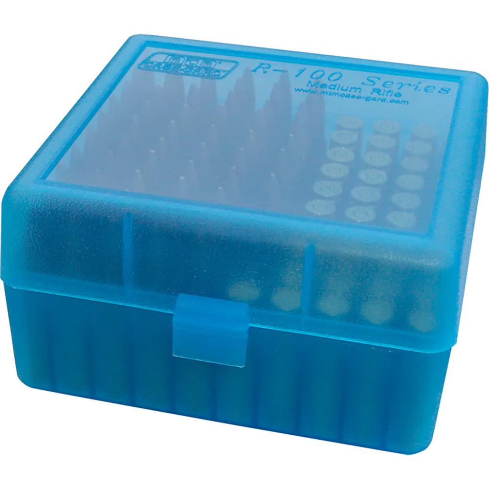 MTM Ammo Box 100 Round Flip-Top 223 204 Ruger 6x47 Clr Blue