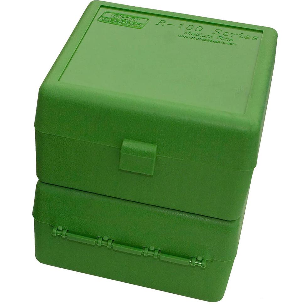 MTM AMMO BOX 100 RD FLIP-TOP 223 204 RUGER 6X47 GREEN