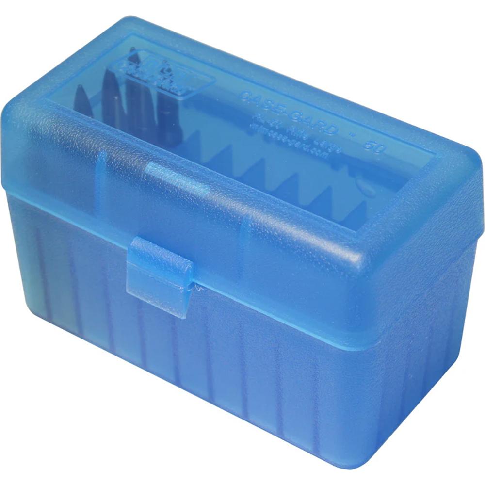 MTM Ammo Box 50 Round Flip-Top 223 204 Ruger 6x47 Clr-Blue