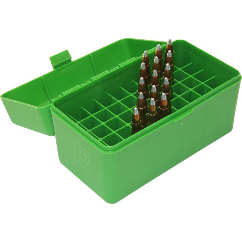 MTM AMMO BOX 50 RD FLIP-TOP 223 204 RUGER 6X47 GREEN
