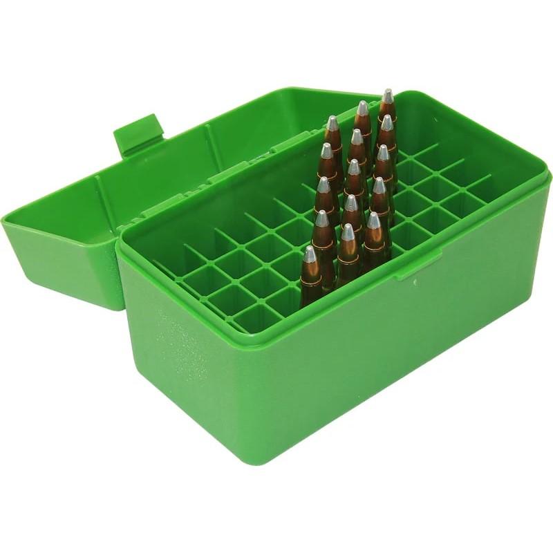 MTM AMMO BOX 50 RD FLIP-TOP 223 270 WSSM 460 500 S&W GREEN