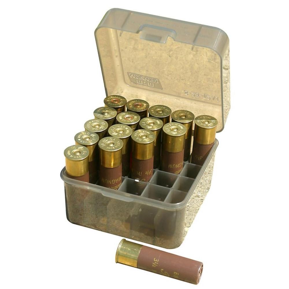 MTM SHOTSHELL BOX 25 RD FLIP-TOP 10 12 GAUGE UP TO 3.5 CLR-SMOKE