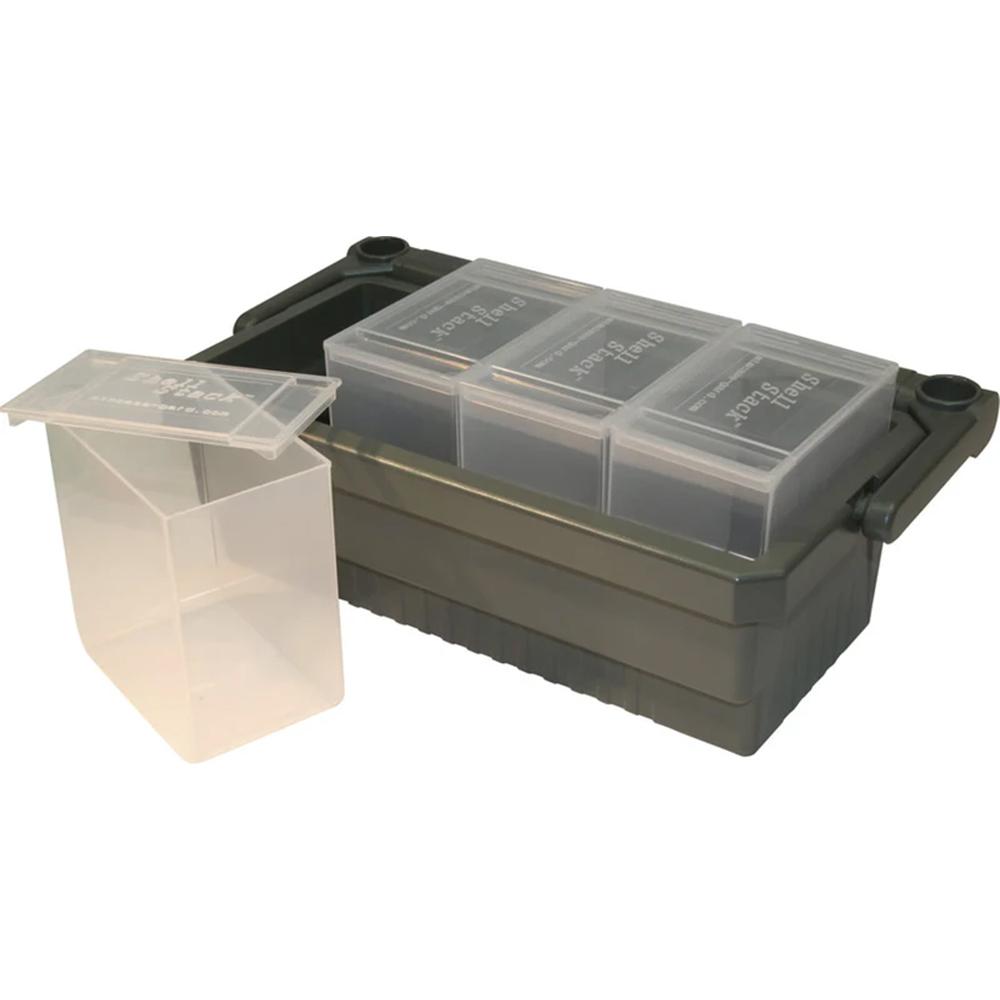 MTM Shotshell Box Caddy w/ 4 each SS25-00 Army Green/Clear