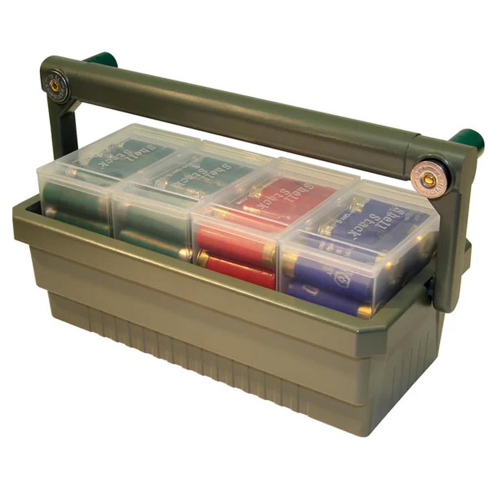 MTM Shotshell Box Caddy w/ 4 each SS25-00 Army Green/Clear