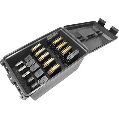 MTM TACTICAL MAG CAN -FOR 10 (30 RD) AR MAGS & 10 (DOUBLE STACKED) HANDGUN