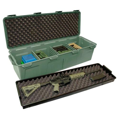 Rifle Crate 39inch Tactical - Wheeled with Divided Storage -  Army Green