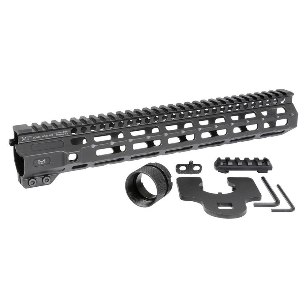 Midwest Industries 12.65 COMBAT RAIL FF HANDGUARD, M-LOK COMP BLK