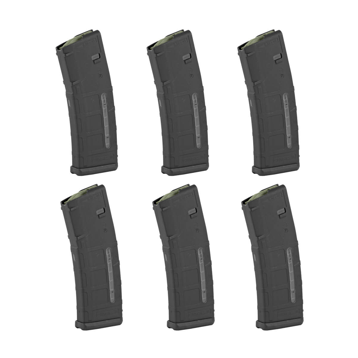 6-Pack - Magpul PMAG M2 MOE Window .223 / 5.56 NATO AR-15 Magazine - 30 Round