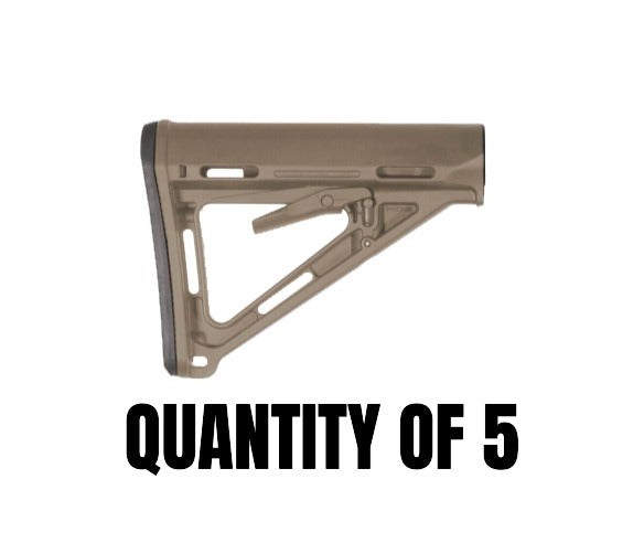 Magpul Industries, MOE Carbine Stock, Fits AR-15, Mil-Spec, Flat Dark Earth (5 PACK)