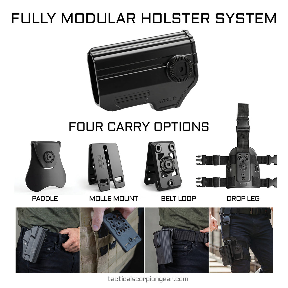 Tactical Scorpion Gear - Fits Makarov PM Modular Level II Retention Paddle Holster