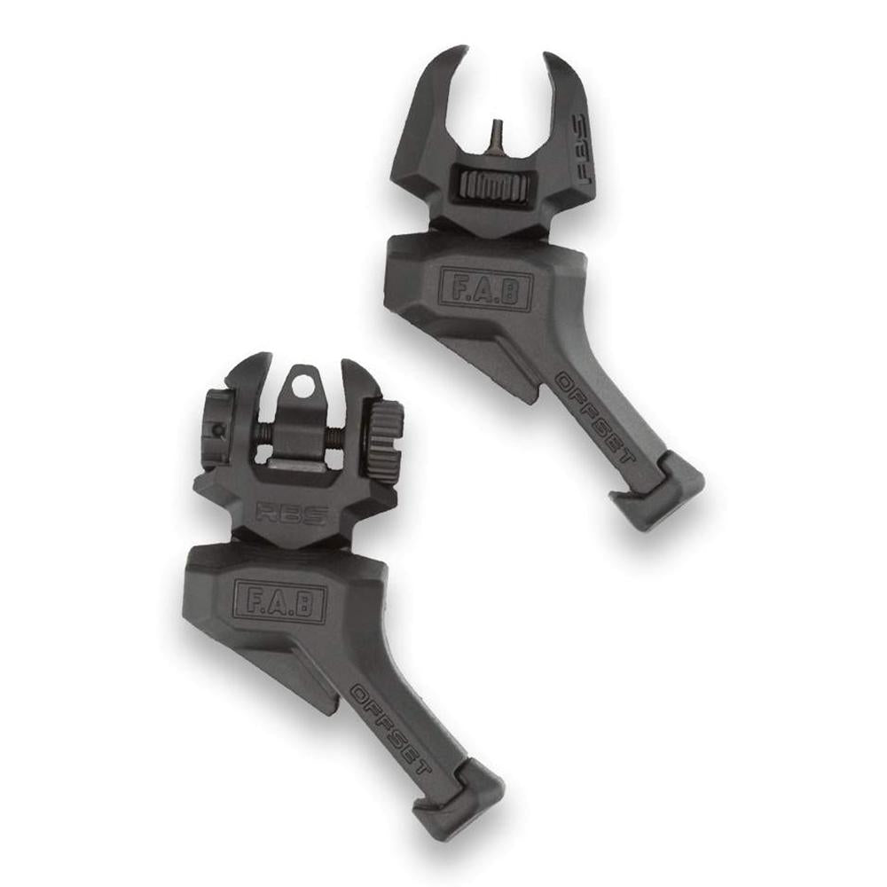 FAB Front And Rear Set of Offset Flip-Up Sights - Right Hand - Black