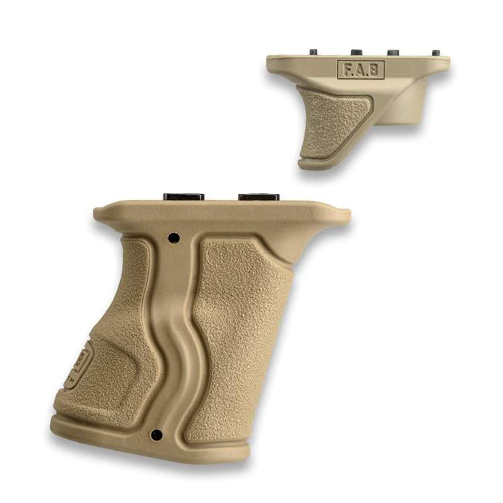 FAB Rubberized M-LOK Compat Short Ergonomic Fwrd Grip Combo Pck - Tan