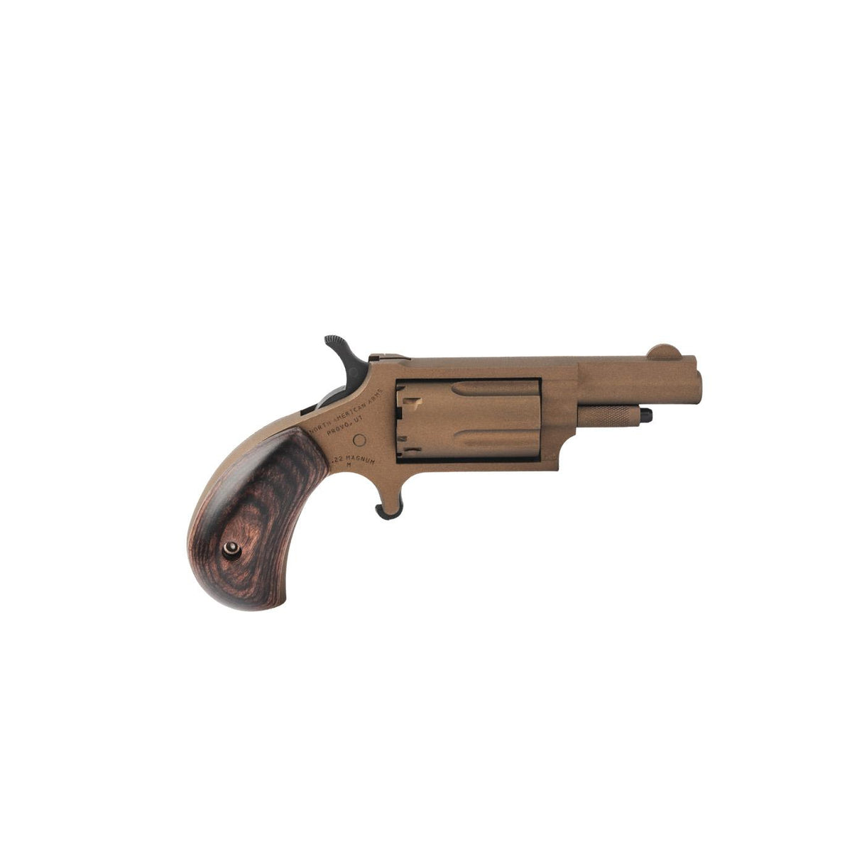 NAA BOOTLEGGER .22 M 1 5/8''Brl BURNT BRONZE FINISH W/ DARK WALNUT GRIPS
