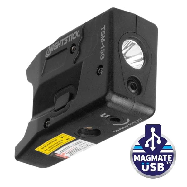 Sub-CompHandgunLight w/Grn Laser-Li-Ion-Fits S&W M&P Shield