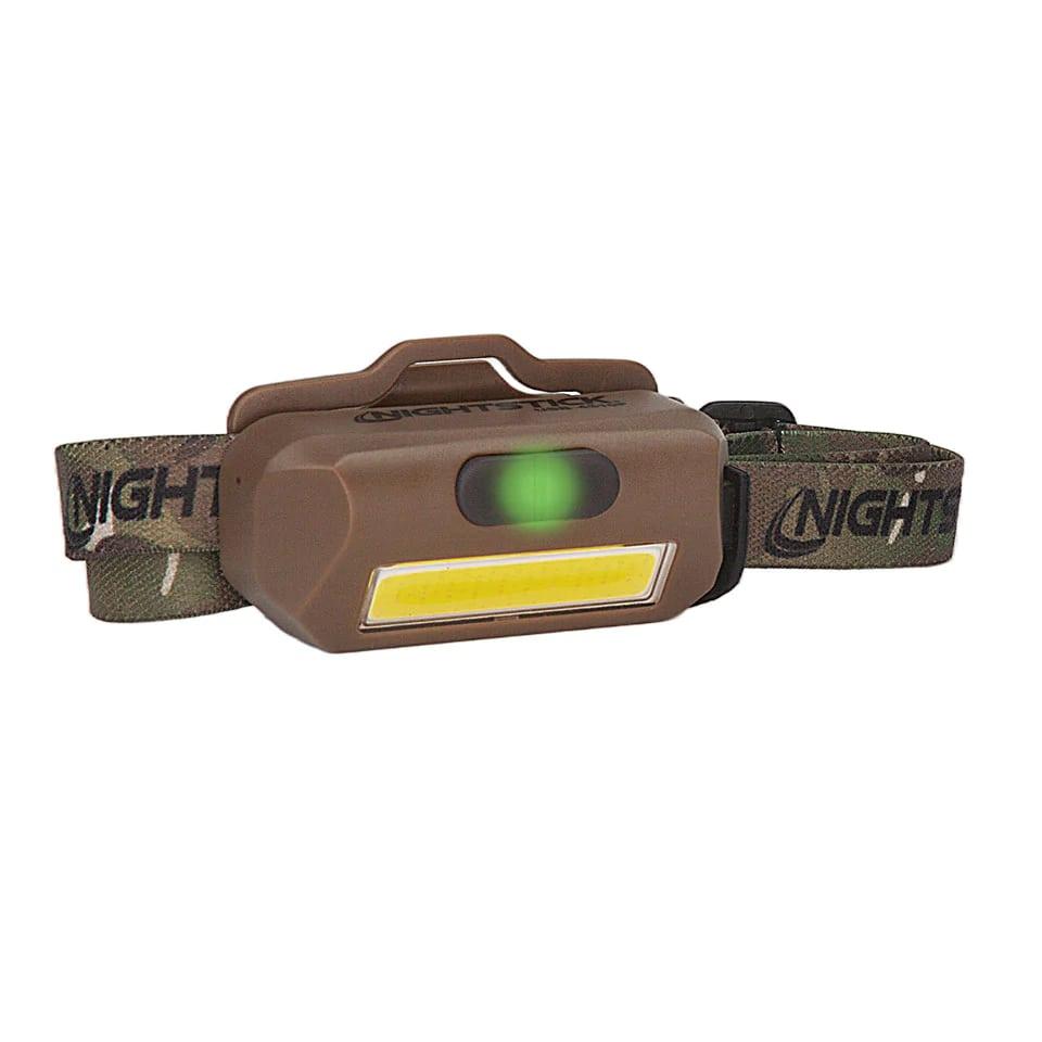 Multi-Flood USB Headlamp w/Brim Clip & Black Strap - LiPo - FDE