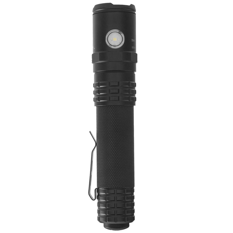 Metal USB Dual-Light Tactical Flashlight - Li-Ion - Black