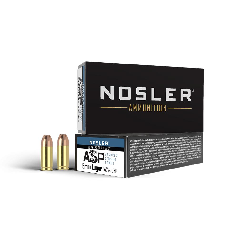 Nosler ASP-Suppressor Ready 9mm 147g HG JHP Ammunition (50ct)