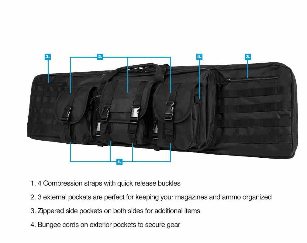 VISM by NcSTAR DOUBLE CARBINE CASE/DIGITAL CAMO/42 IN