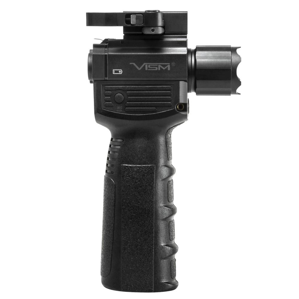 VISM by NcSTAR QR VERTICAL GRIP/BUILT IN LED FLASHLIGHT & GRN LASER/GEN II