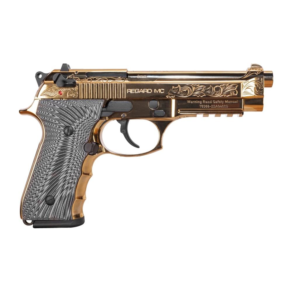 EAA Regard MC Deluxe S/A 9mm Adj Sights Ambi Safety 18rd Mag Gold