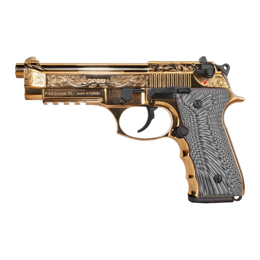 EAA Regard MC Deluxe S/A 9mm Adj Sights Ambi Safety 18rd Mag Gold
